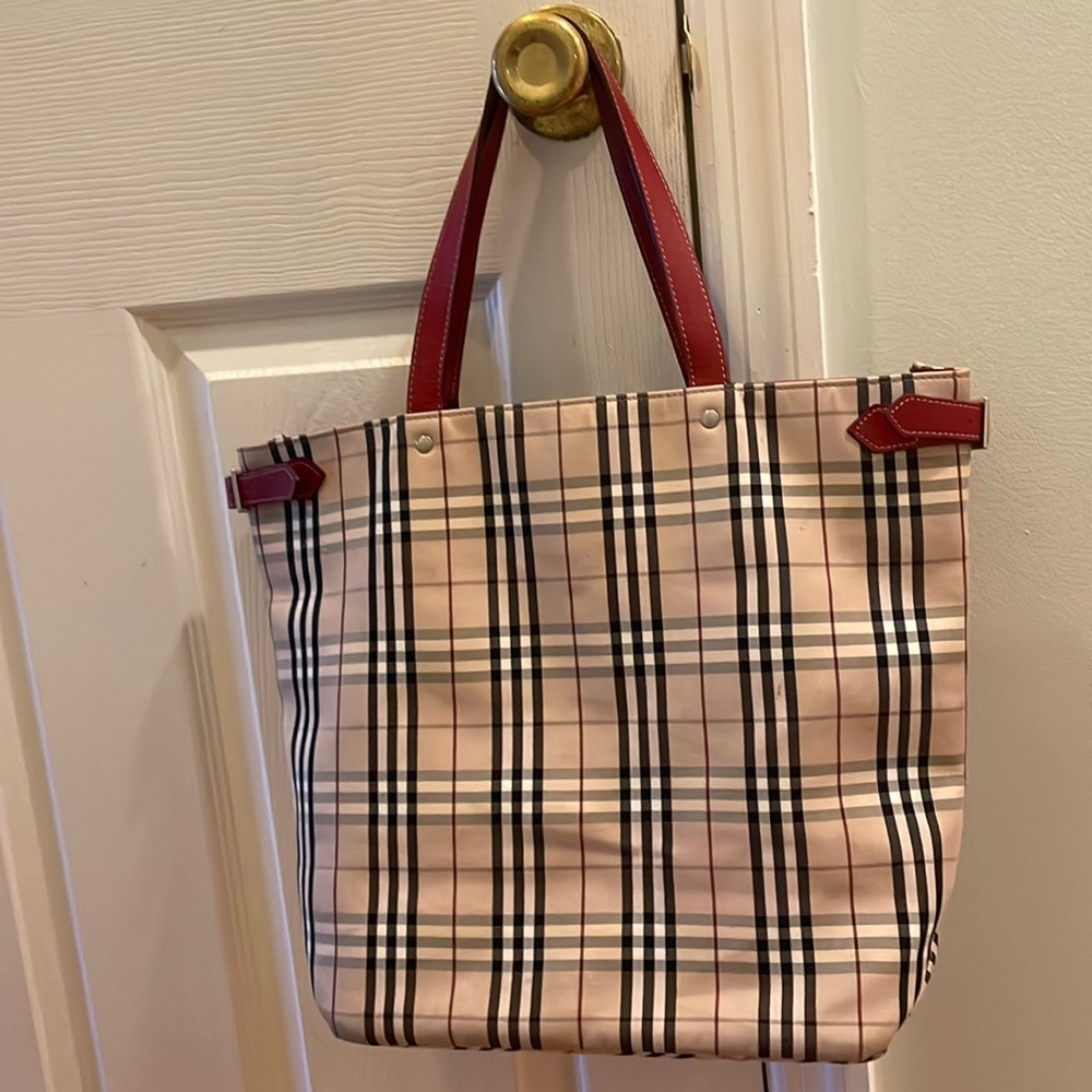 Burberry vintage blue label tote bag